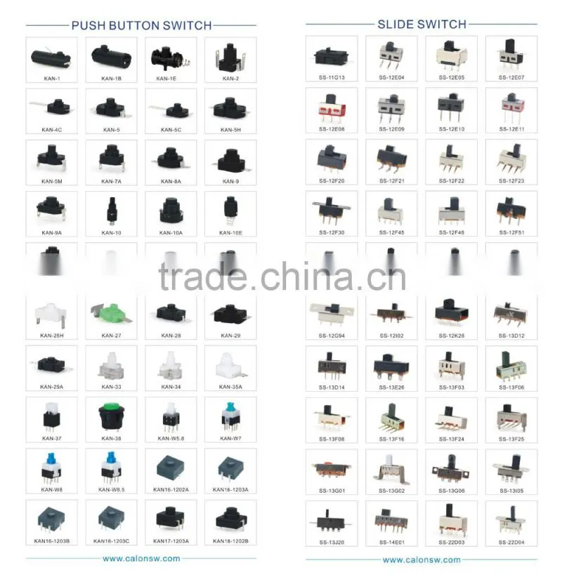CALON SWITCH UL VDE approved 2P4T electronic Slide switch