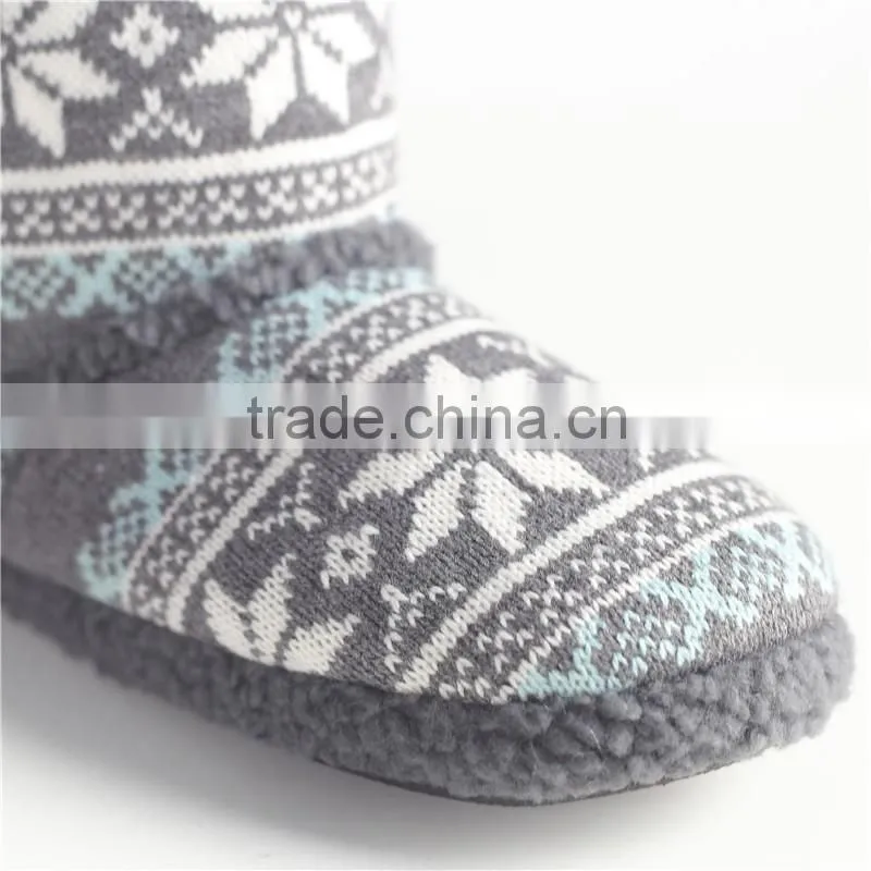 Ladies classical knitted flower slipper boot