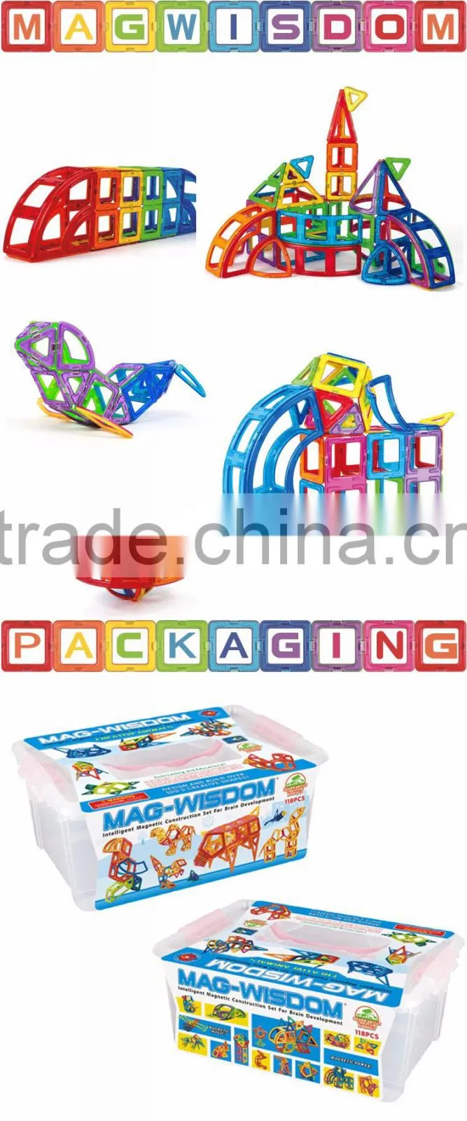 Mag Wisdom Childrens Magnetic Building Blocks 118PCS
