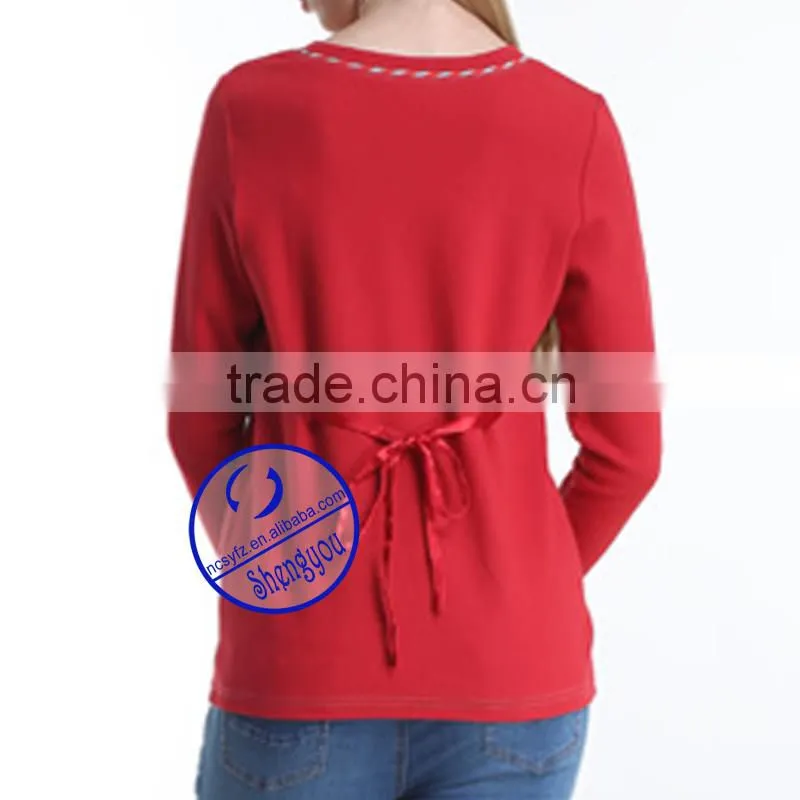 Custom Spandex Organic Cotton Interlock Applique Maternity Clothes
