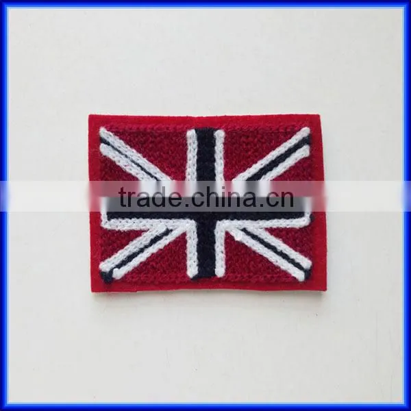 Wholesale letter embroidery company logo patch, beautiful hand sew on embroidery logo patch