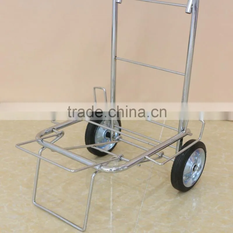 Metal moveable folding packing trolley,portable pull trolley cart/luggage cart