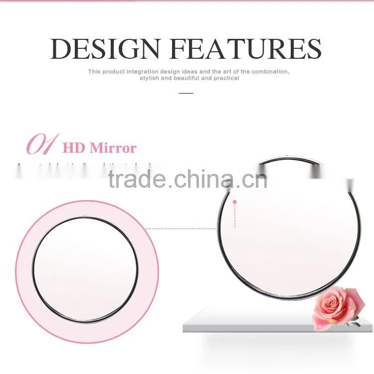 Bathroom metal framed cosmetic mirror with suction cup