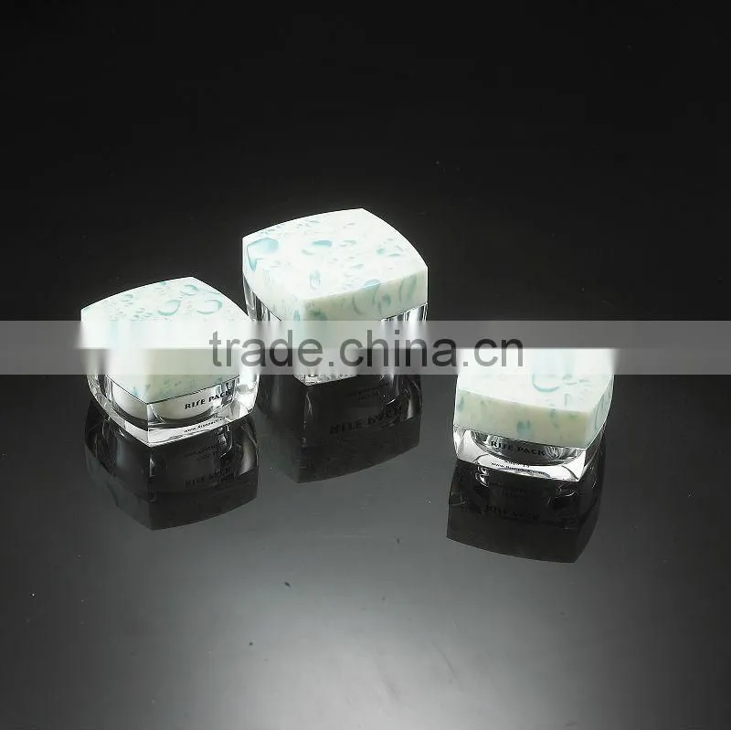 square acrylic cosmetic jars
