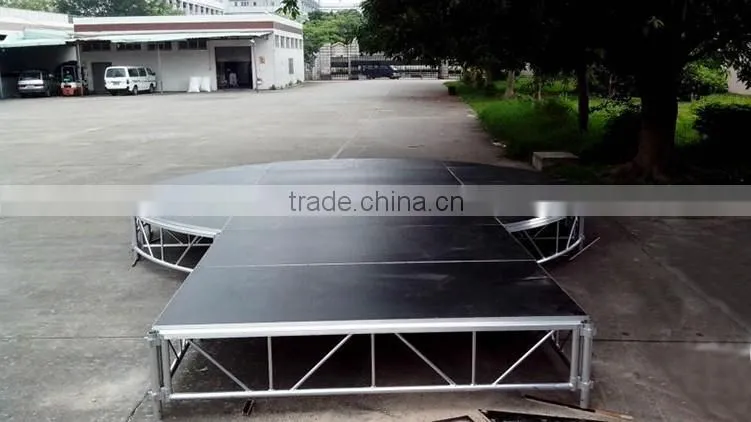 Event round portable stage decorations with 18 mm plywood platform