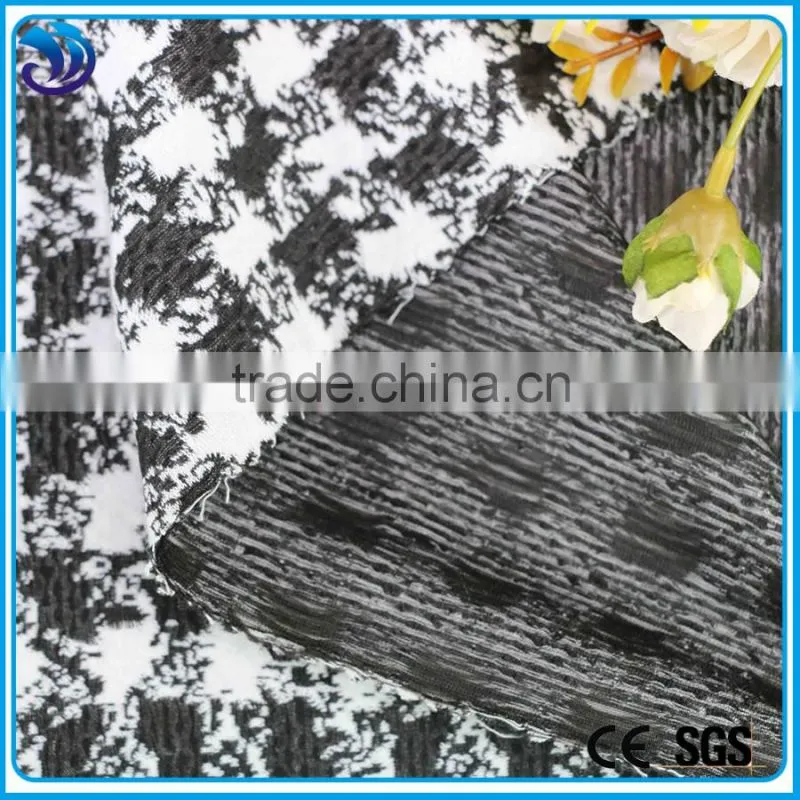 Professional design check white and black Formal jacquard fabric