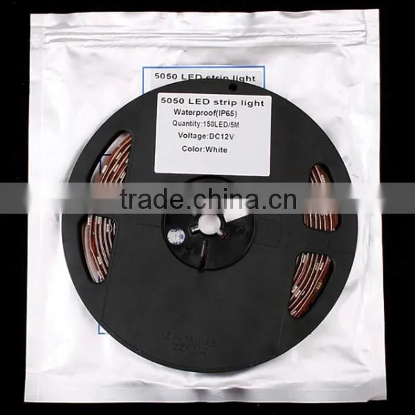 5M Waterproof 5050 SMD 150LEDs/reel LED Strip Light White DC12V or 24V