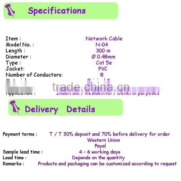 Cat 5e Type and 8 Number of Conductors networking cable/ digi-link cat5e cable