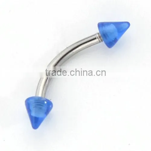 Simple Color Cool Acrylic Cone Fake Cheap Stainless Steel Eyebrow Rings Piercing Jewelry