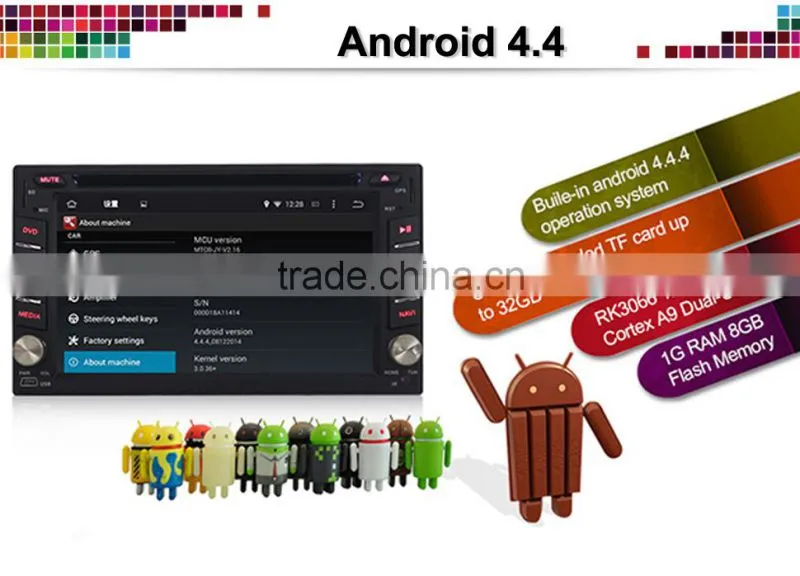 6.2'' touch screen 2din car stereo android with WIFI DVD GPS BT 3G
