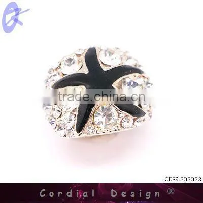 hot sale wholesale starfish style fashion rhinestone ring