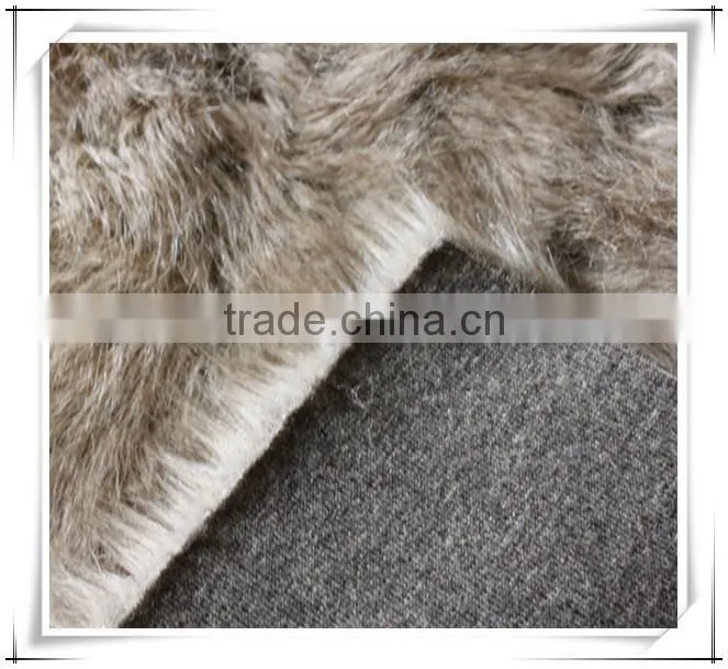 RY15092113 long pile brown fake fur fabric