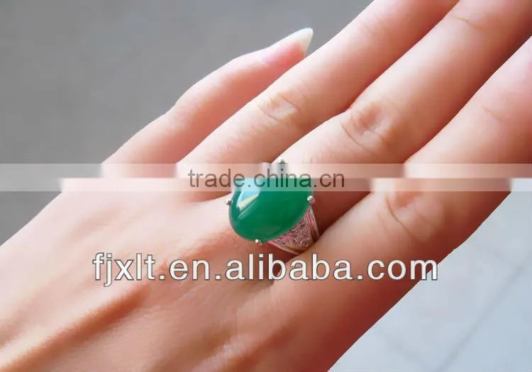 Hot Sale Custom Design 925 Sterling Silver Chalcedony Finger Ring