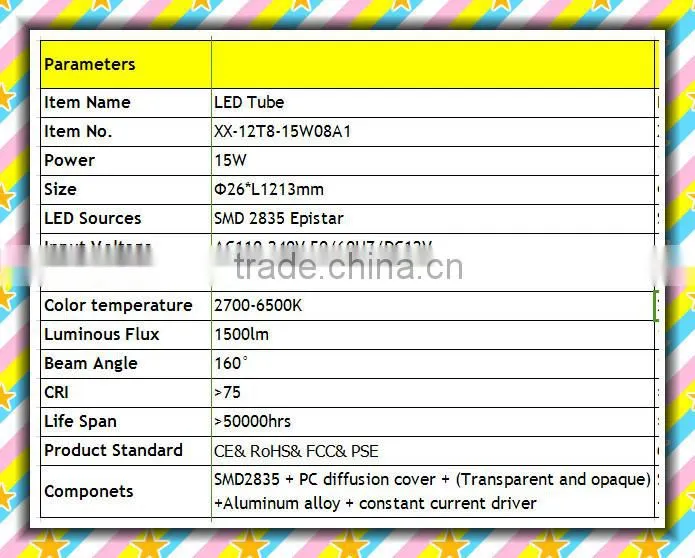 Good Quality and low price led tube Light tub8 9W-24W
