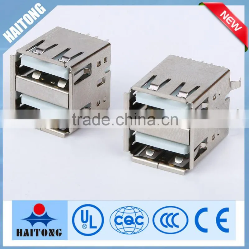 180 degree double usb female connector USB