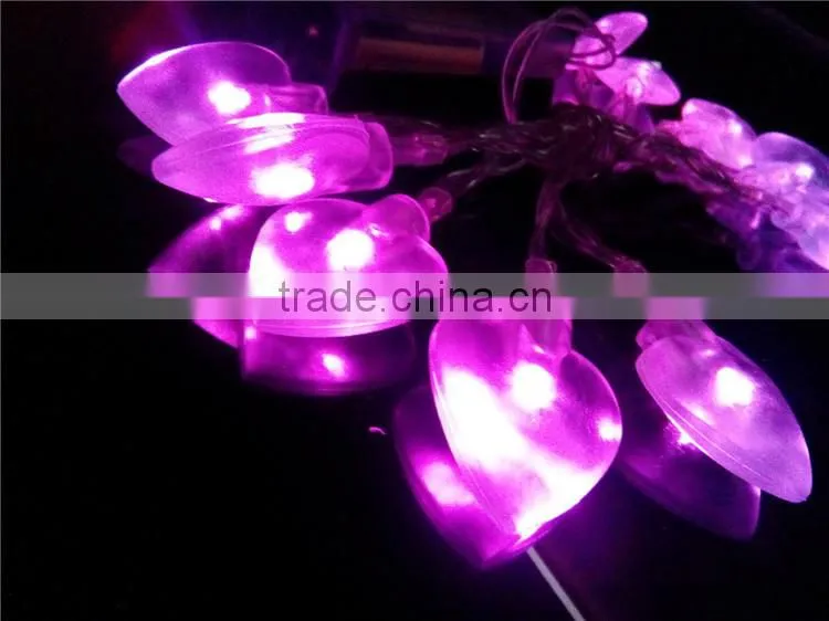 led string light with heart/light christmas led battery light strings