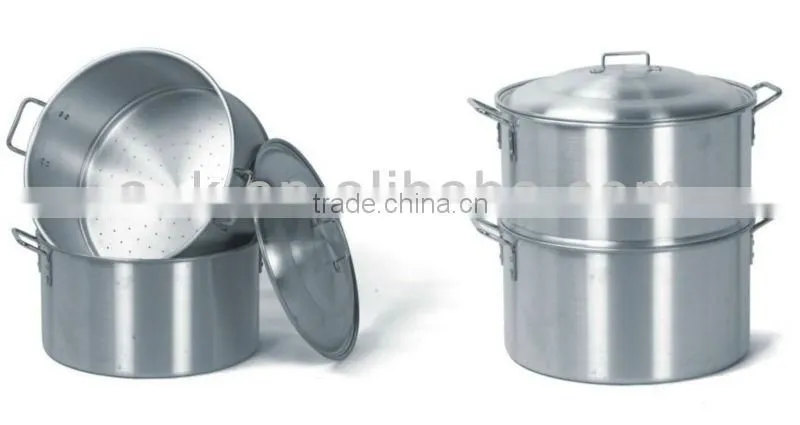 Large Aluminum Stock Pot/Cooking Pot with Steam Pan