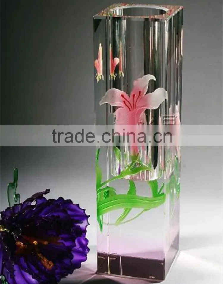 2016 crystal glass types of flower vase wholesale China