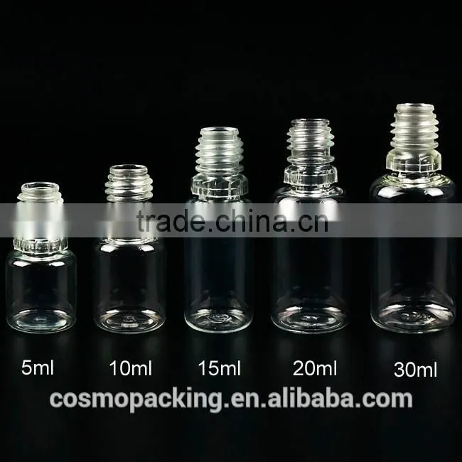 wholesale 10ml 20ml 30ml pet plastic bottle empty e cig liquid smoke oil bottle with Child and tamper evident cap
