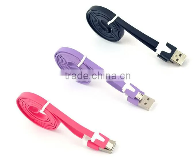 2m V8 usb charging cable flat micro usb cable for android mobile phone