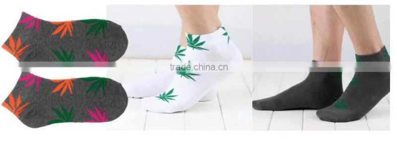 Fashion Colorful Leaves Custom Tube Ankle Socks
