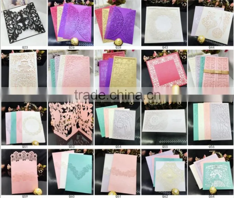 Q23 Best selling Wedding Invitation Card Laser Cut Card Lace Card