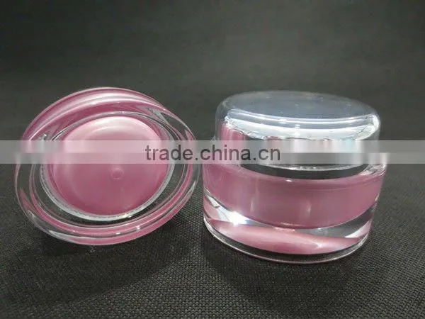 Oval Shaped Acrylic Cream Jar and Lotion Pump Bottle for Cosmetic Packaging