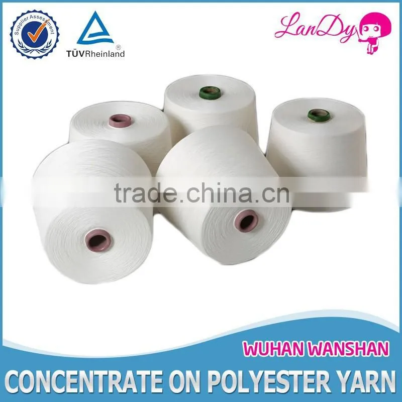Manufacturer directly wholesale 50/3 semi-dull 100% polyester yarn in plastic or paper cone for knitting and weaving