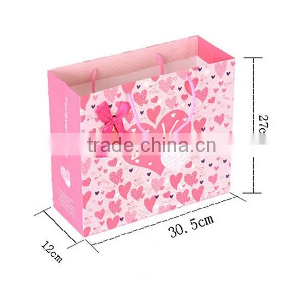 Pink Heart Paper Gift Bag Shopping Bag