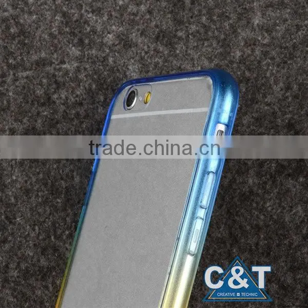C&T Colorful Bumper Slim Clear Transparent Back Case Cover Skin for Apple iphone 6 4.7