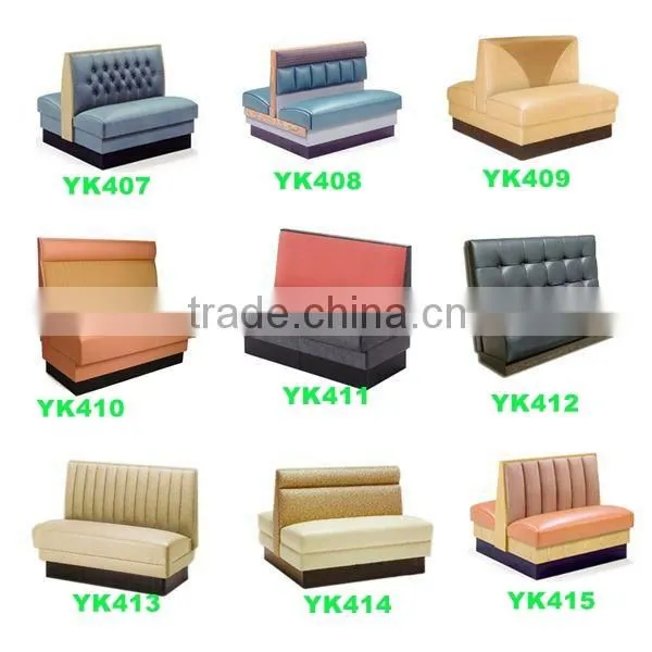 Customed u shape leather booth with lowback booth YK205