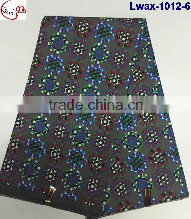 Lwax-1012-12 aqua African Jacquard style cheap wholesale african wax print fabric