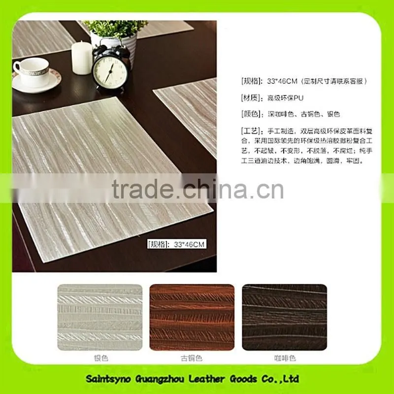16020 Western Style Waterproof Resistant Top Quality Leather Food Dish/Coffee/Cup Mat Coaster