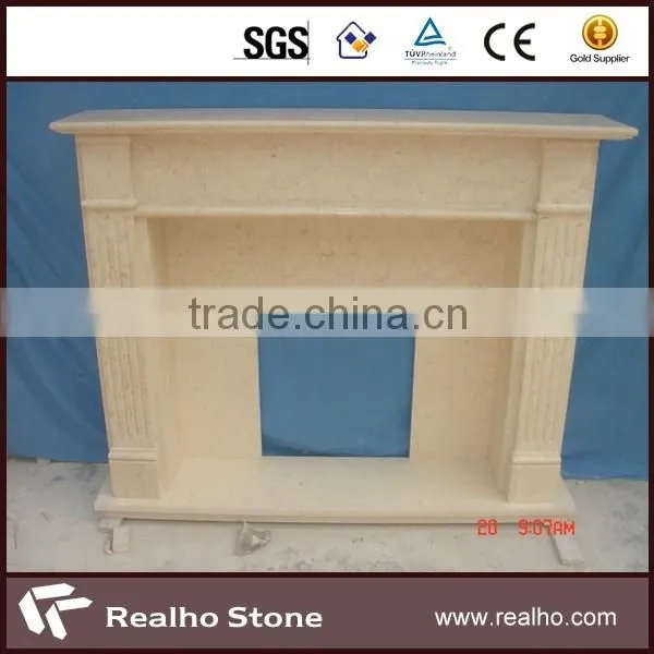 natural beige marble fireplace for indoor home decoration