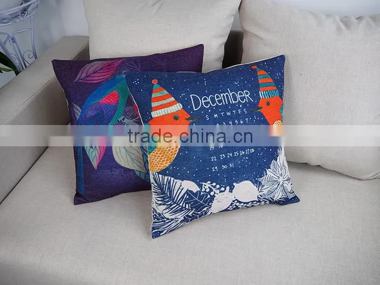 Wholesale housewares bird printed pillow cases cover, square pillow cases 18*18inch