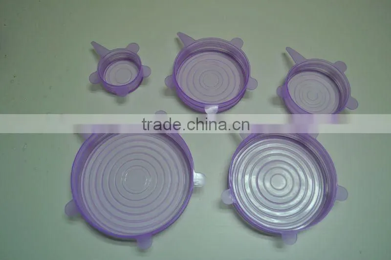 Cost-saving and Fresh Keeping 5pcs Silicone Lid in Assorted Color Universal Silicone Lid FDA and LFGB China