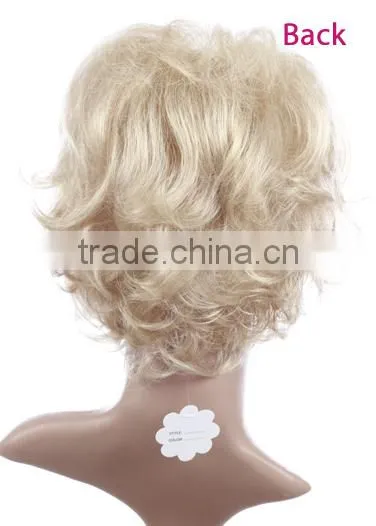 European and American design monofilament fashion hair synthetic short blonde hair wig