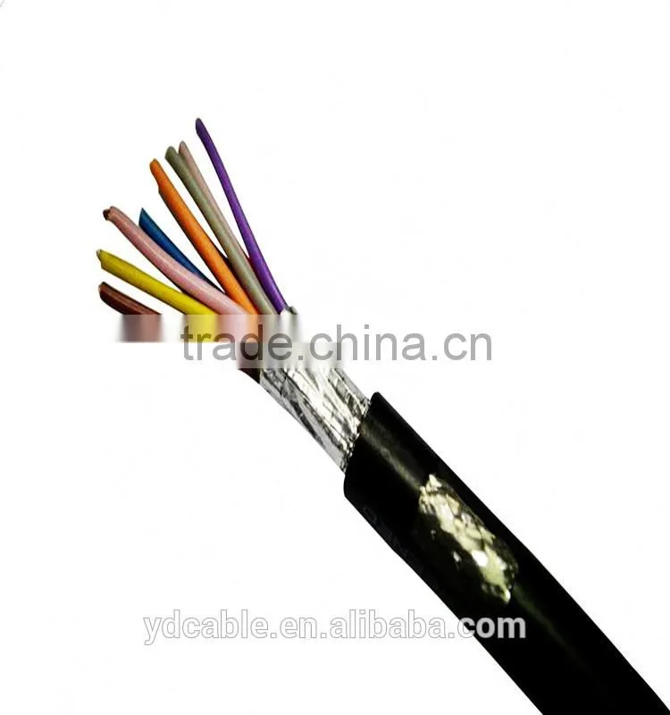 22 awg 4mm copper conductor PVC insulated PVC sheathed shielded flexible cable