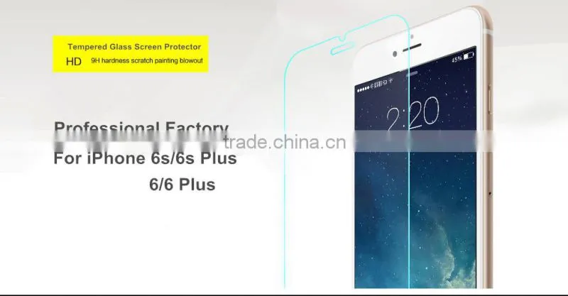 9H hardness 2.5D round edge anti-radiation tempered glass screen protector for iphone6&iphone6 plus
