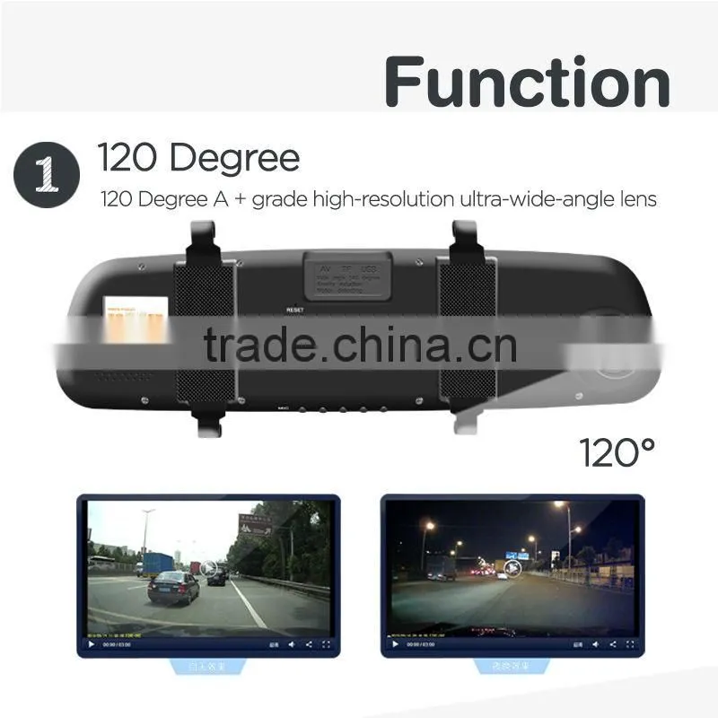 Promotion!!adavanced Night Vision1080p 2.7 inch TFT G-sensor motion detect CE ROHS FCC rearview mirror wifi camera car