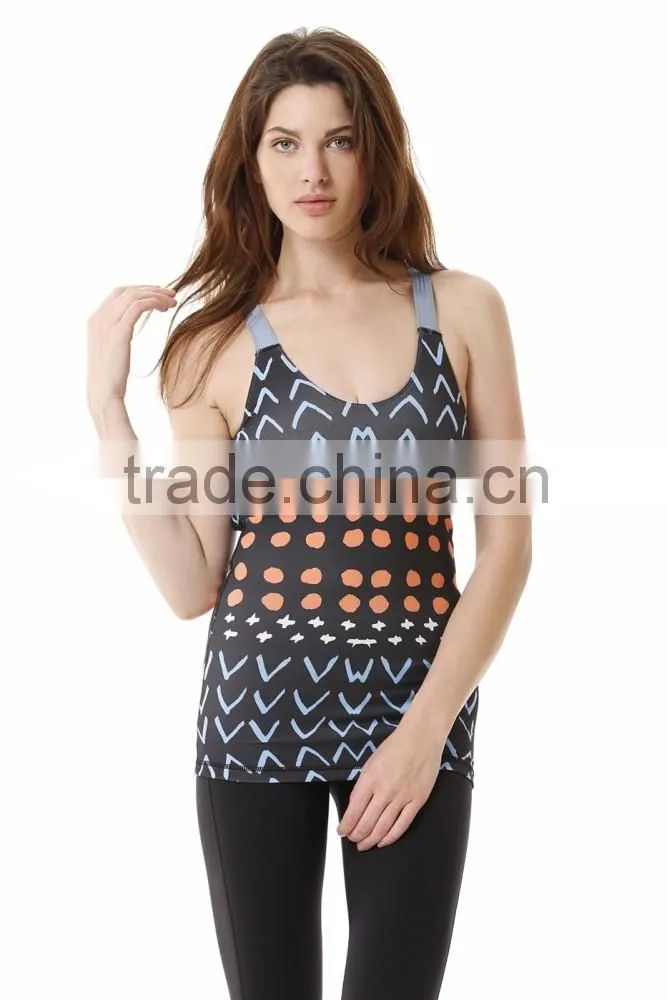 OEM Service Custom Design Full Printed Sublimation Yoga Fitness Crop Top