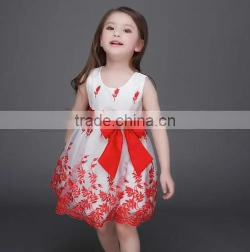 2016 wholesale summer time latest party wear dresses for girls embroidered baby western party wear dresses