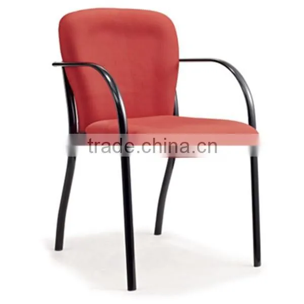 modern red fabric dining chair stackable student chair with metal frame