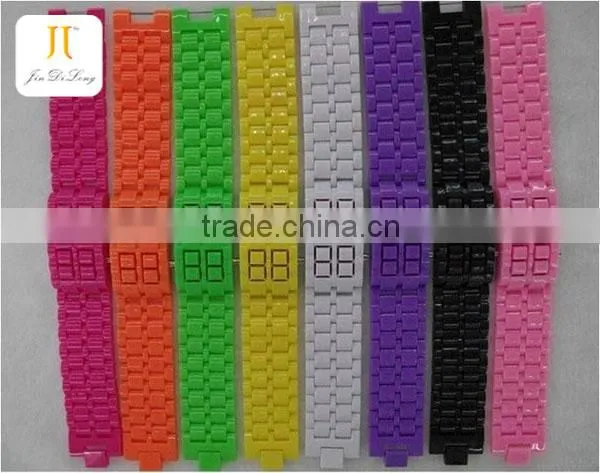 Fashionable color soft lava LED watche men's led light up watches