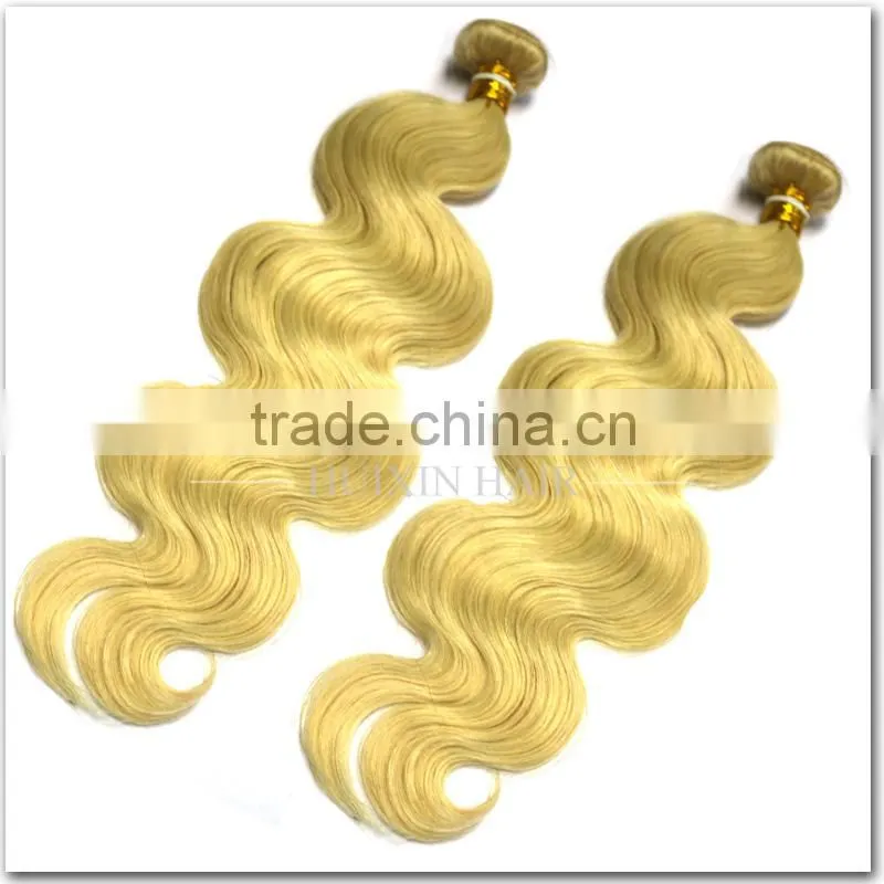 New arrival high quality Brazilian body wave remy hair color 613 blonde human hair weave