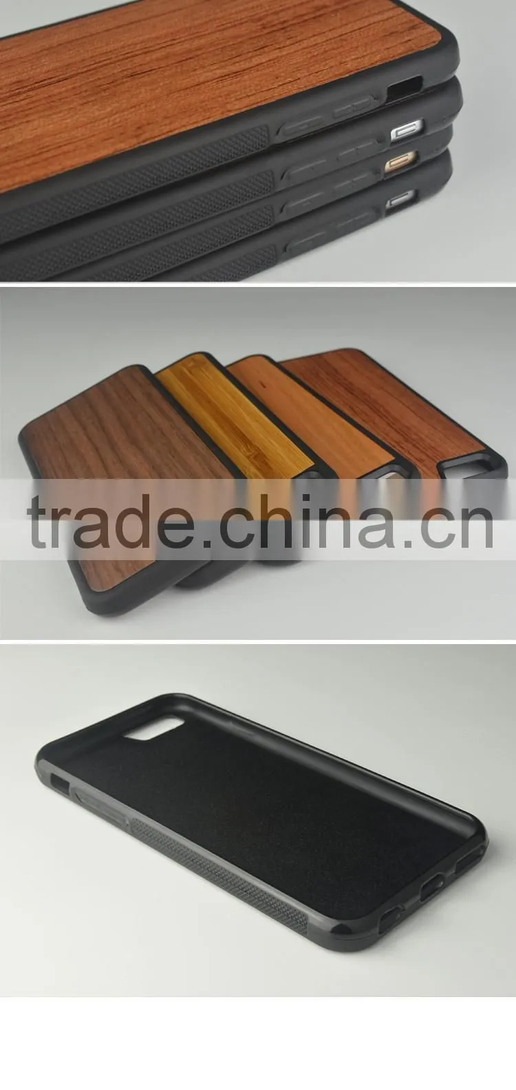 New Natural Material 360 Degree Protective Wooden+TPU Phone Case Cover For iPhone 6 6S 6S Plus