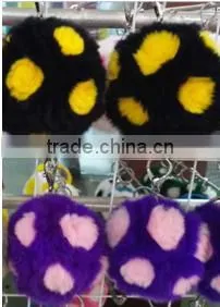2015 Hot Sale New Style Design Rex rabbit Fur ball Keychain