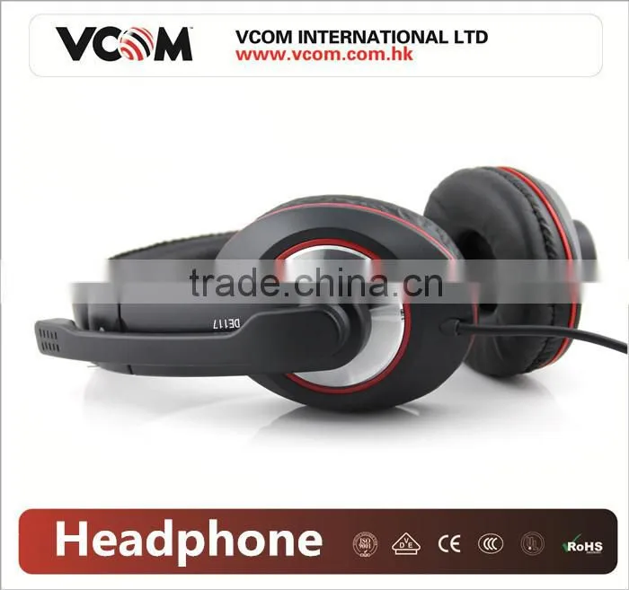 VCOM 2015 New Model PC Headphones with Microphone with Factory Price