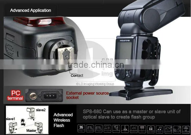 Full function camera speedlite flash SP-680 for nikon digital camera as sb800