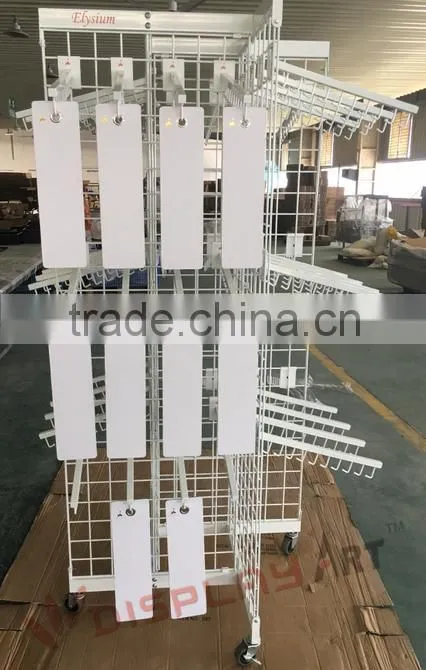 Custom White Metal Gridwall Panel Floor Display